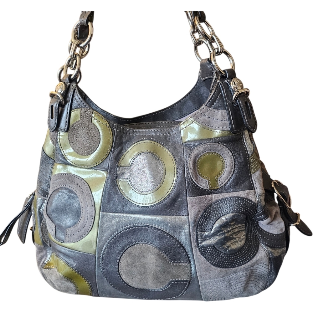 Coach Shoulder Purse HandBag Madison Maggie Mia 15770Multicolor Patchwork - Picture 5 of 16